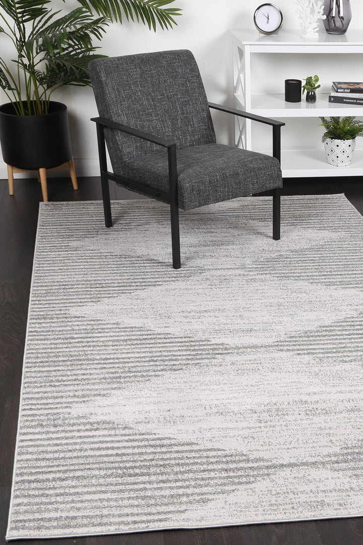 Kimberley Abstract Diamond Grey Rug