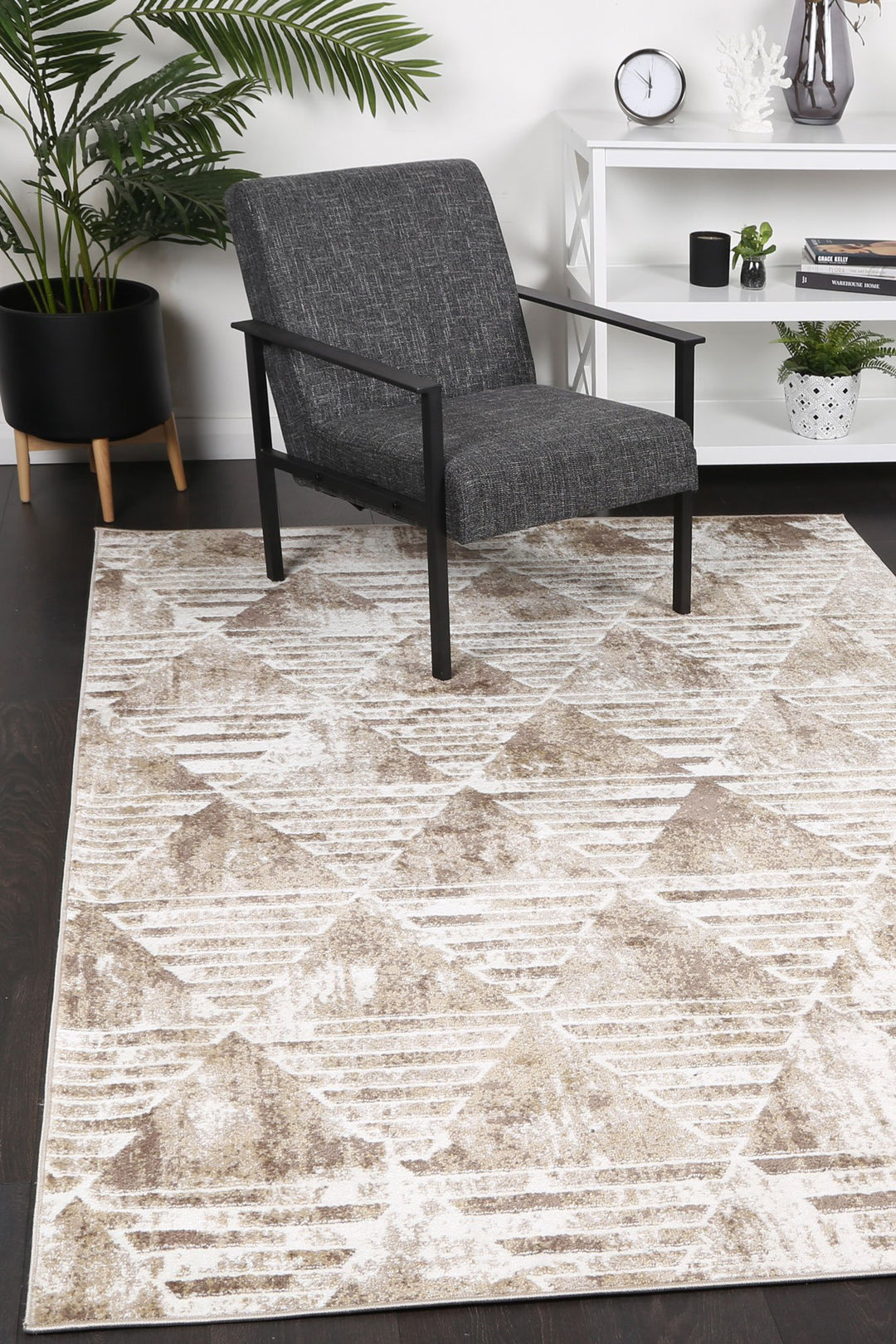 Kimberley Transitional Geometric Latte Rug