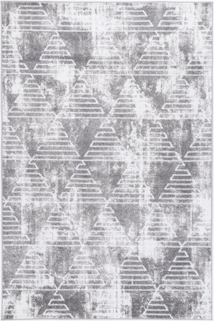 Kimberley Transitional Geometric Silver Rug