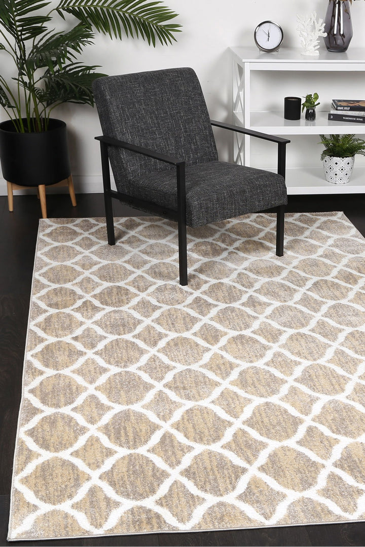 Kimberley Lattice Latte Rug