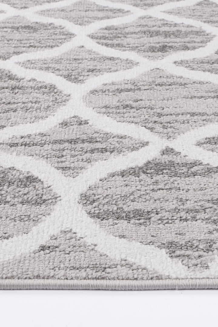 Kimberley Lattice Silver Rug