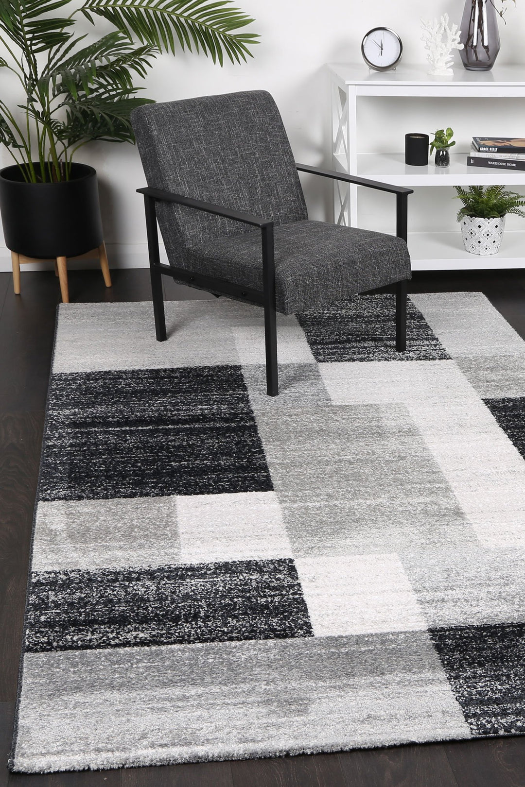 Kimberley Abstract Geometric Grey Rug