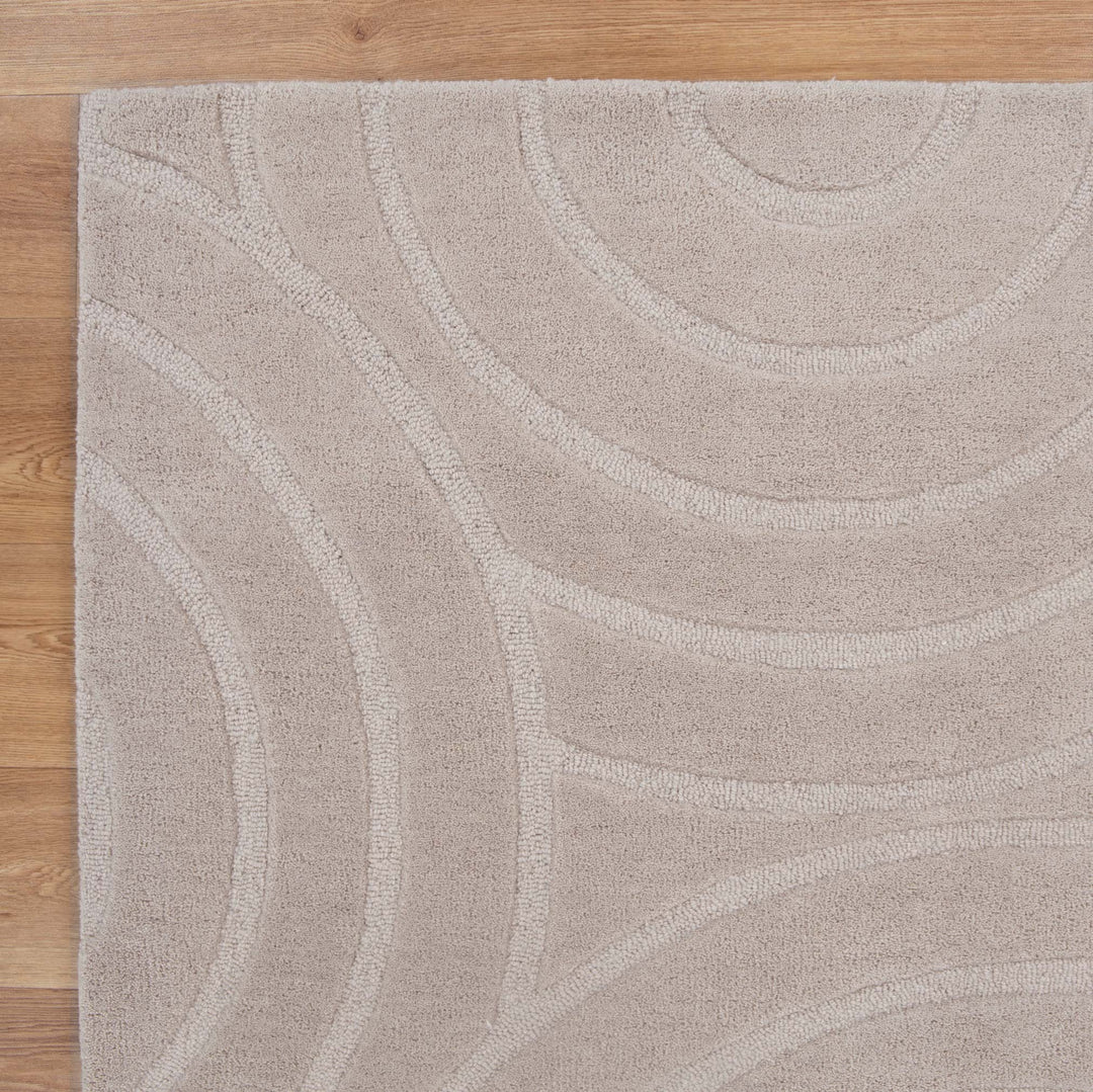 Les Nomades Ellipse Beige Wool Rug