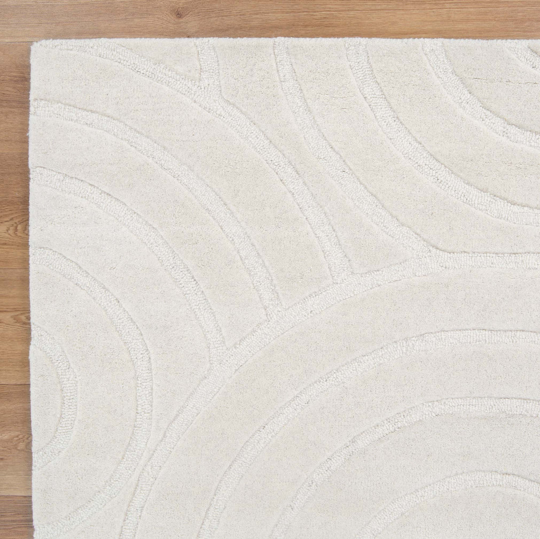 Les Nomades Ellipse Cream Wool Rug