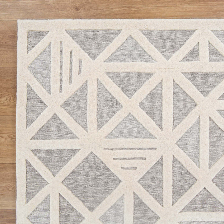 Les Nomades Trilogy Grey Beige Wool Rug