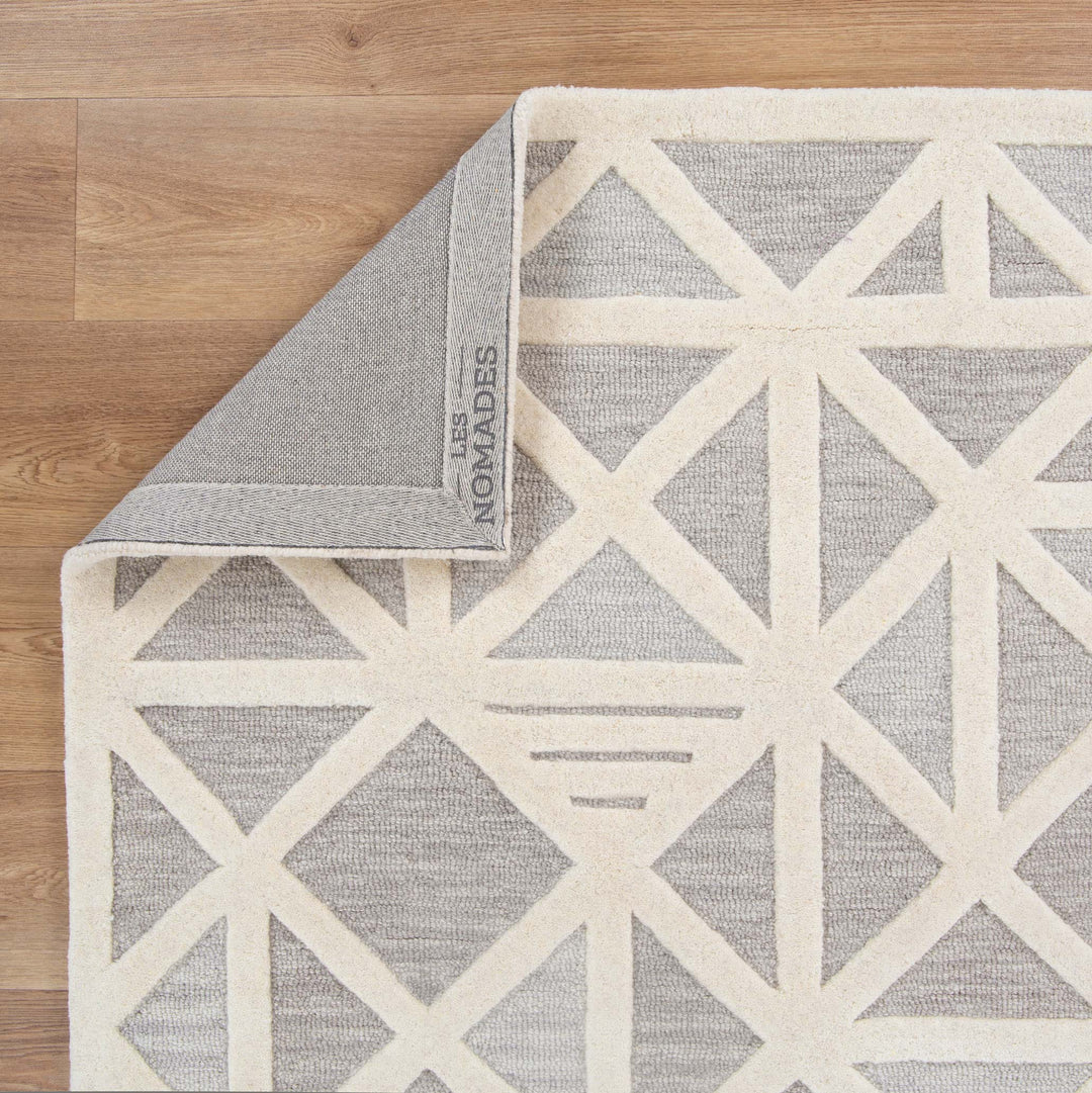 Les Nomades Trilogy Grey Beige Wool Rug