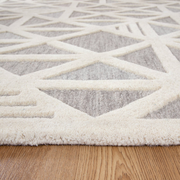 Les Nomades Trilogy Grey Beige Wool Rug