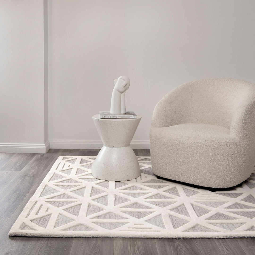 Les Nomades Trilogy Grey Beige Wool Rug