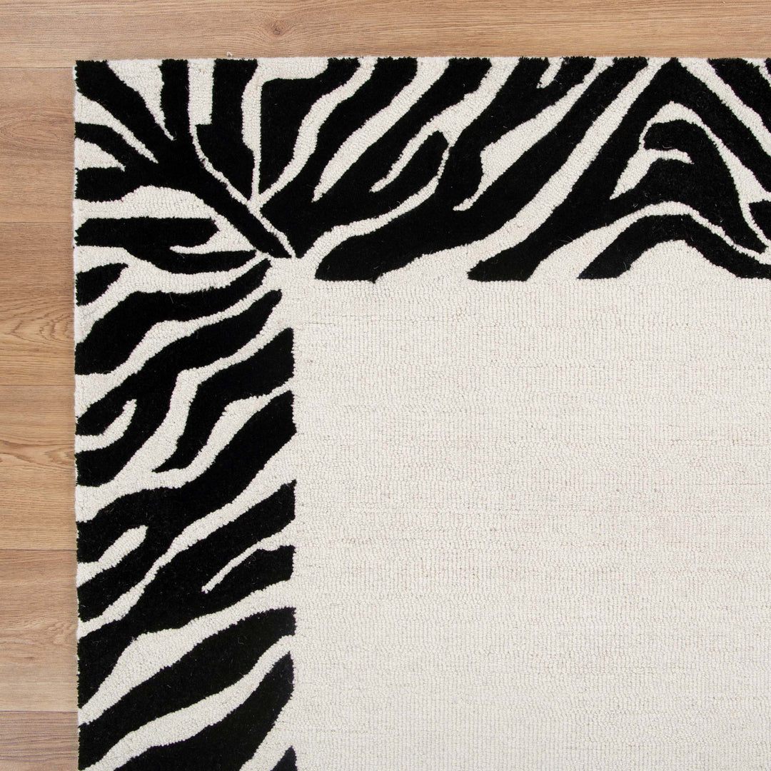 Les Nomades Zanzibar Black & White Wool Rug