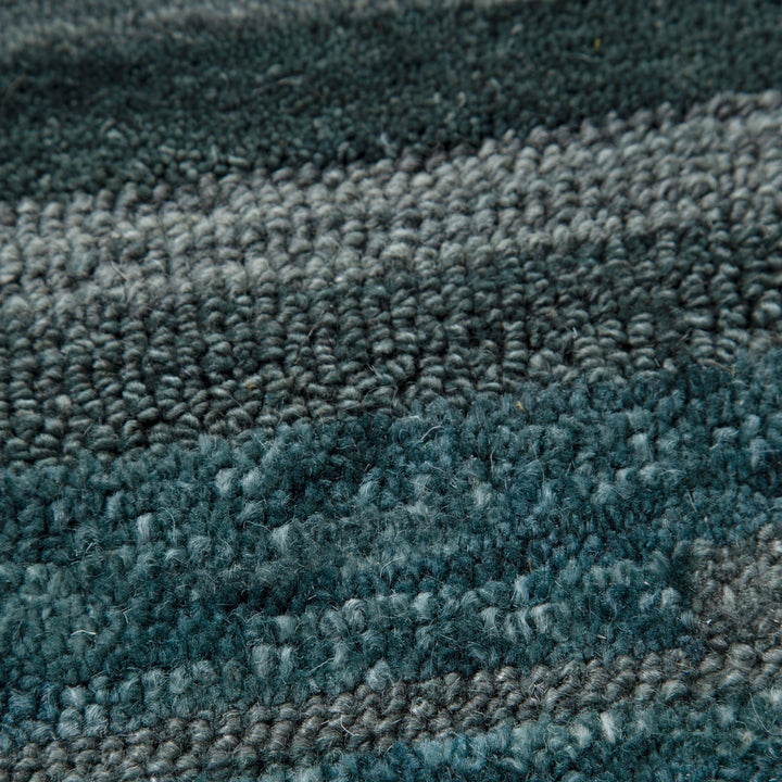 Les Nomades Linear Teal Wool Rug