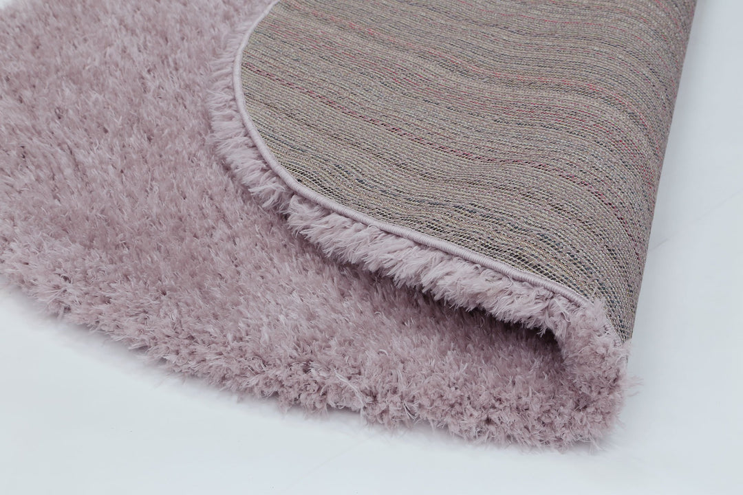 Flokati Shag Rug Light Pink Round