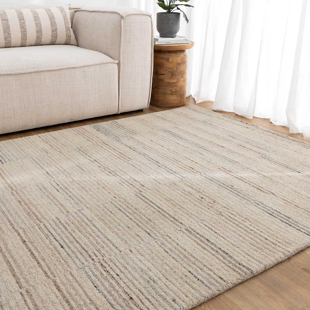 Praia Lines Natural Wool Rug