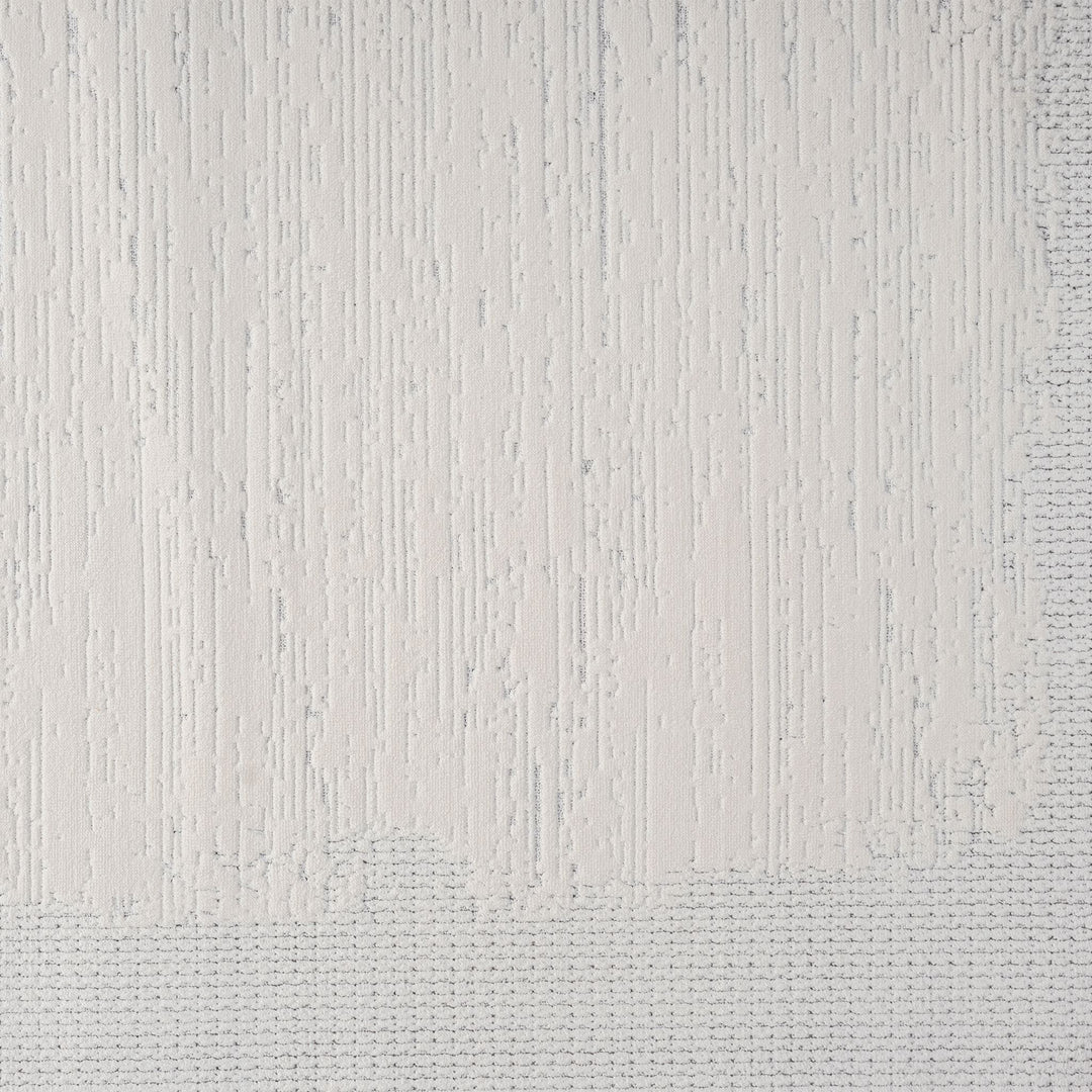 Timeless Texture Tonal Border Ivory Runner Rug