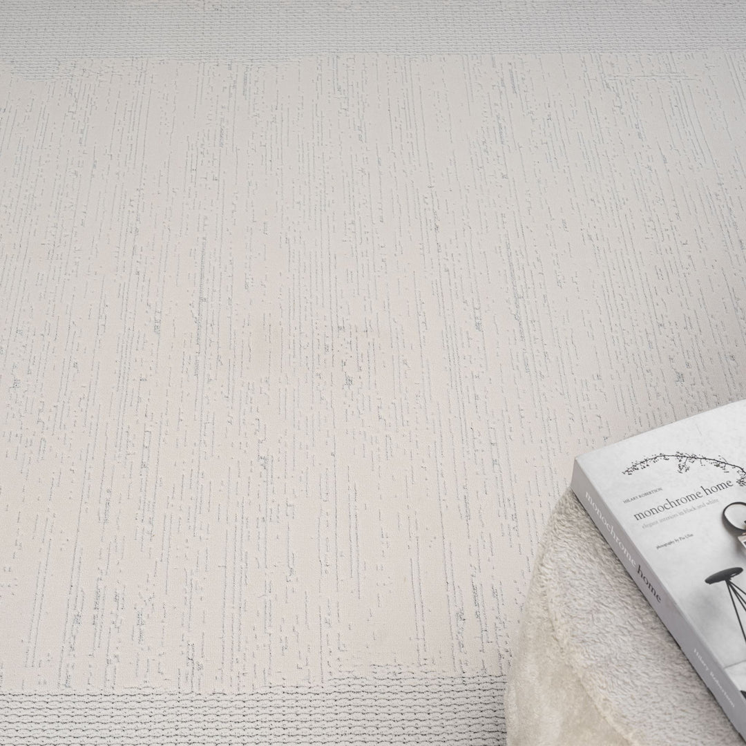 Timeless Texture Tonal Border Ivory Rug