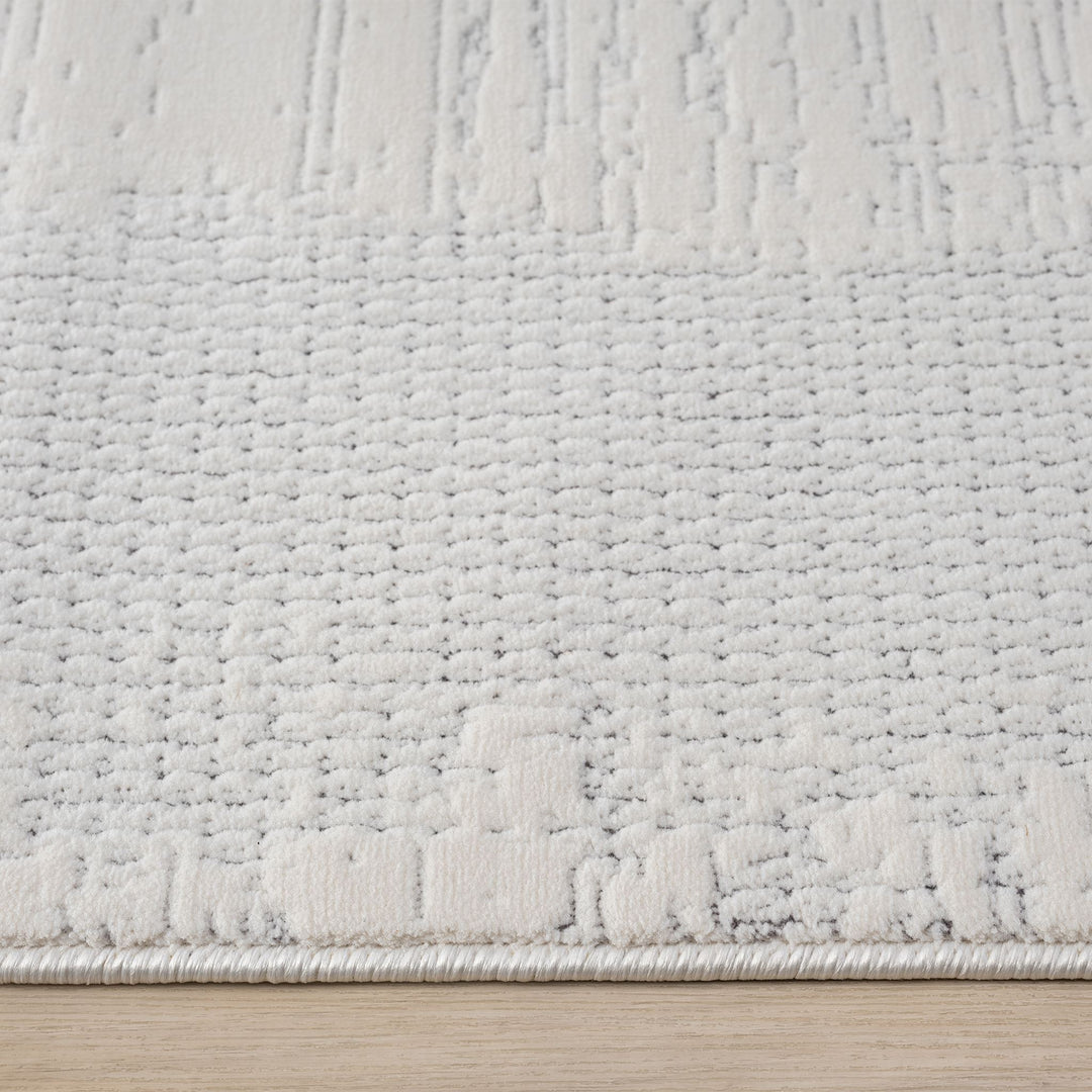 Timeless Texture Tonal Border Ivory Rug