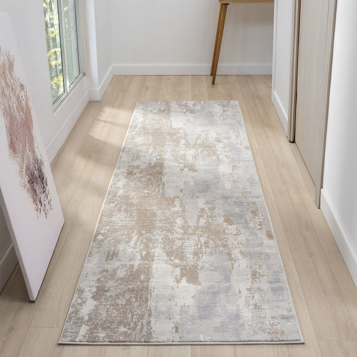 Timeless Texture Abstract Slate Runner Rug