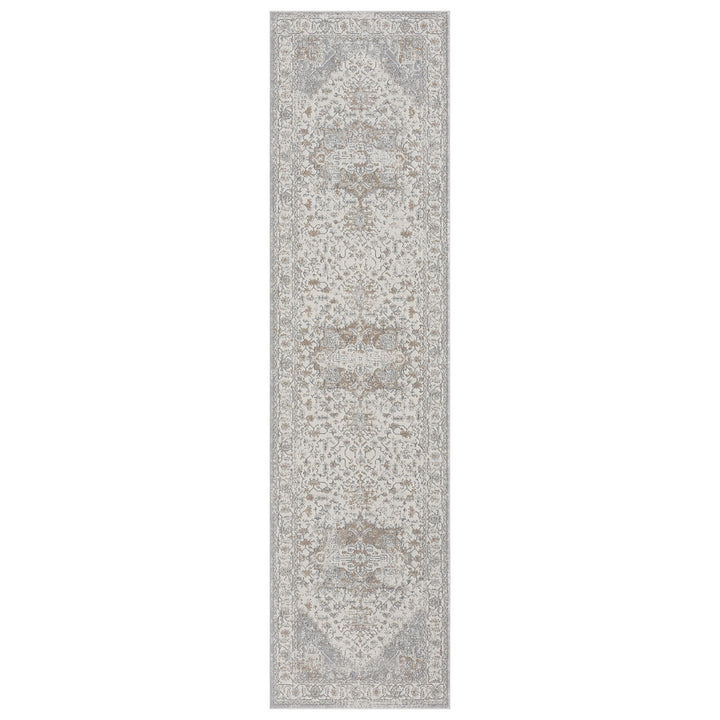 Timeless Texture Vintage Medallion Frost Runner Rug