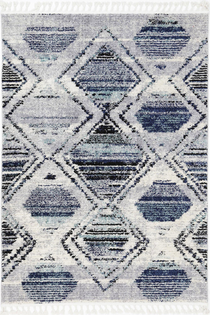 Mansour Navy Blue Diamond Rug