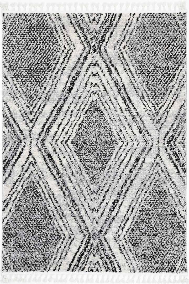 Mansour Black White Geometric Rug