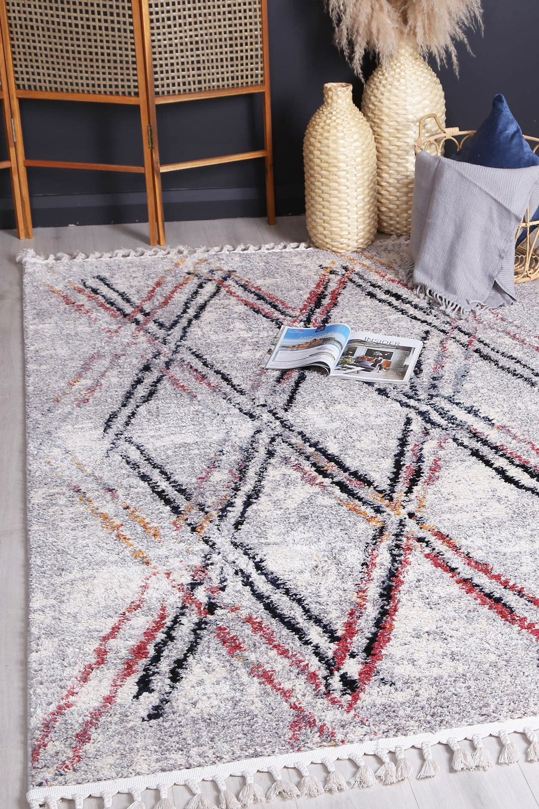 Mansour Grey Muti Line Rug