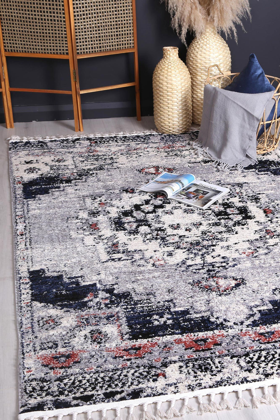 Mansour Blue Grey Oriental Rug