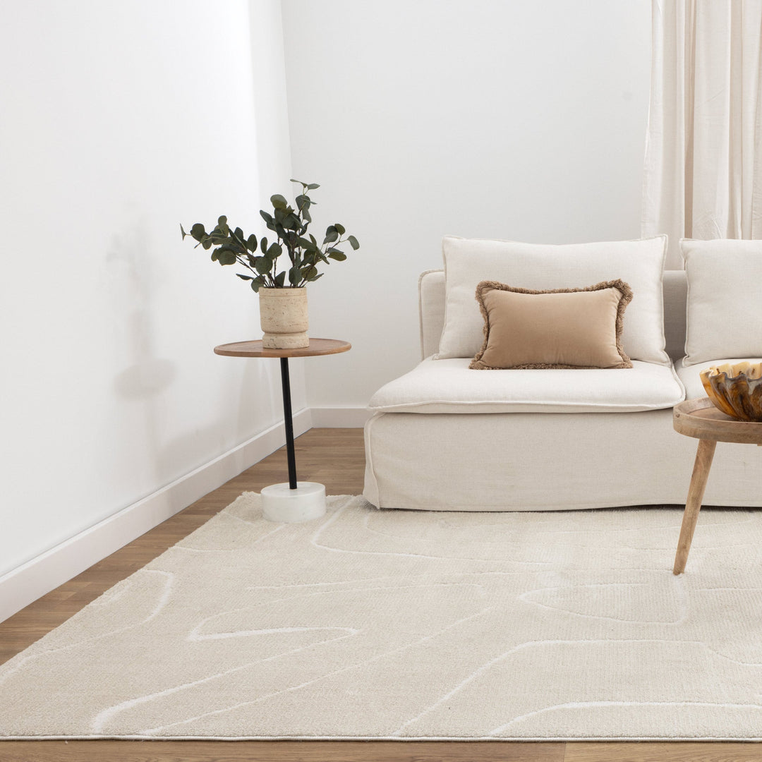 Mila Modern Lines Cream Rug