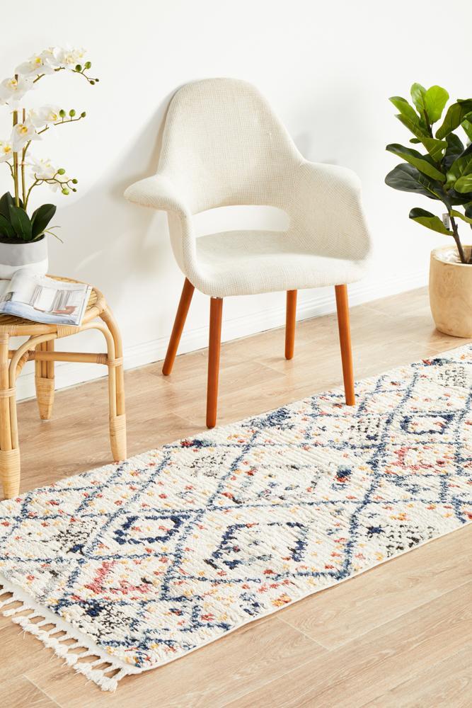 Marrakesh 111 White Runner Rug