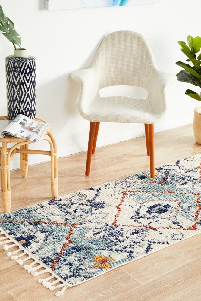 Marrakesh 444 Blue Runner Rug