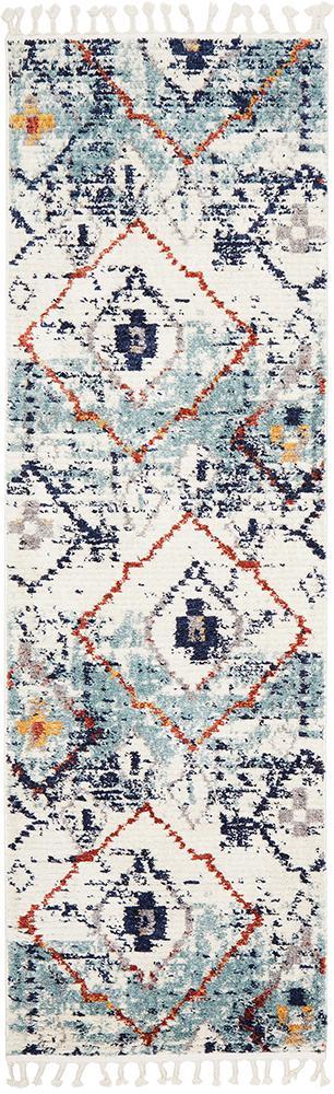 Marrakesh 444 Blue Runner Rug