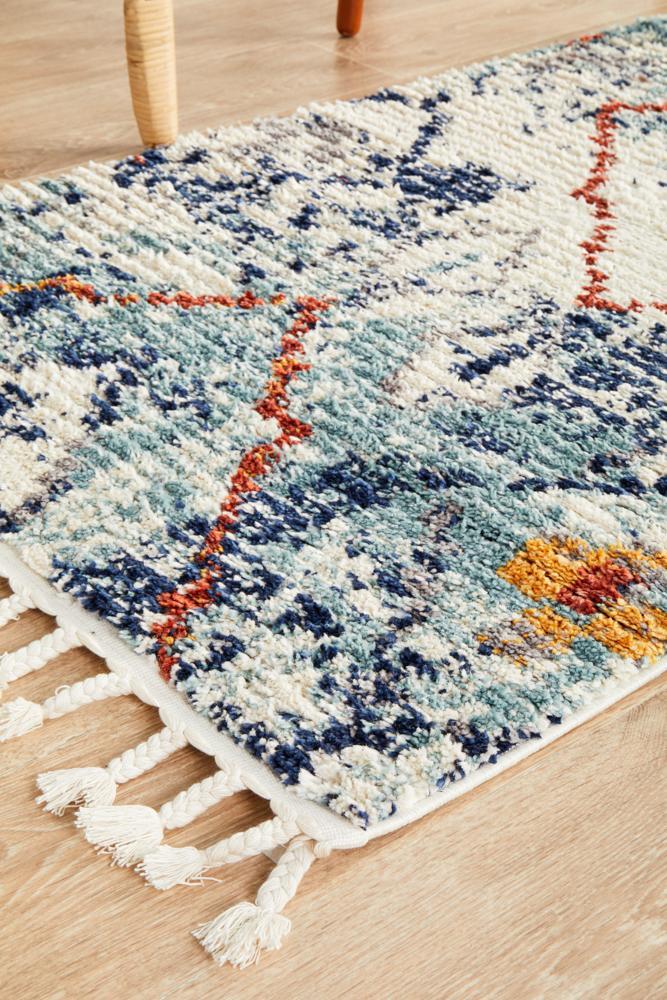 Marrakesh 444 Blue Runner Rug