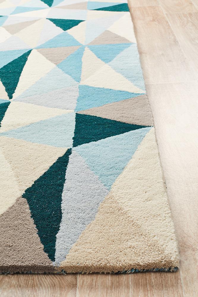 Matrix Pure Wool Turquoise Rug