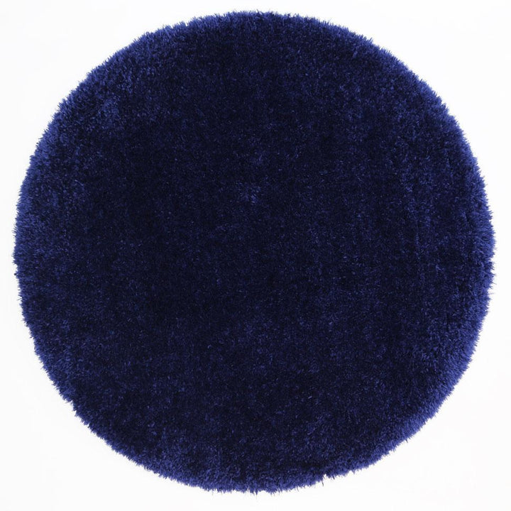 Flokati Shag Rug Navy Round