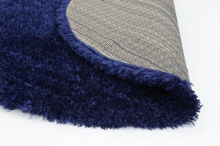 Flokati Shag Rug Navy Round