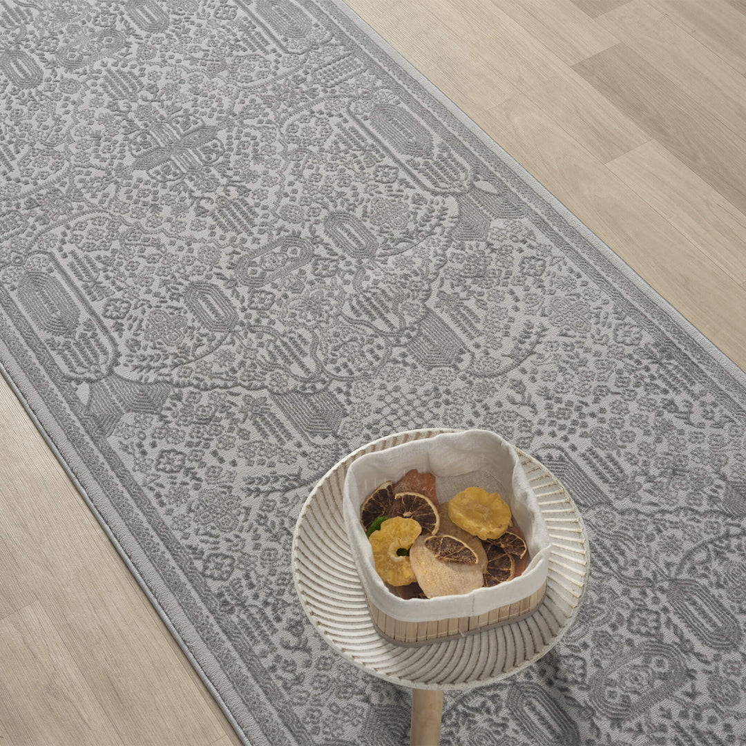 Meraki Geometric Granite Runner Rug