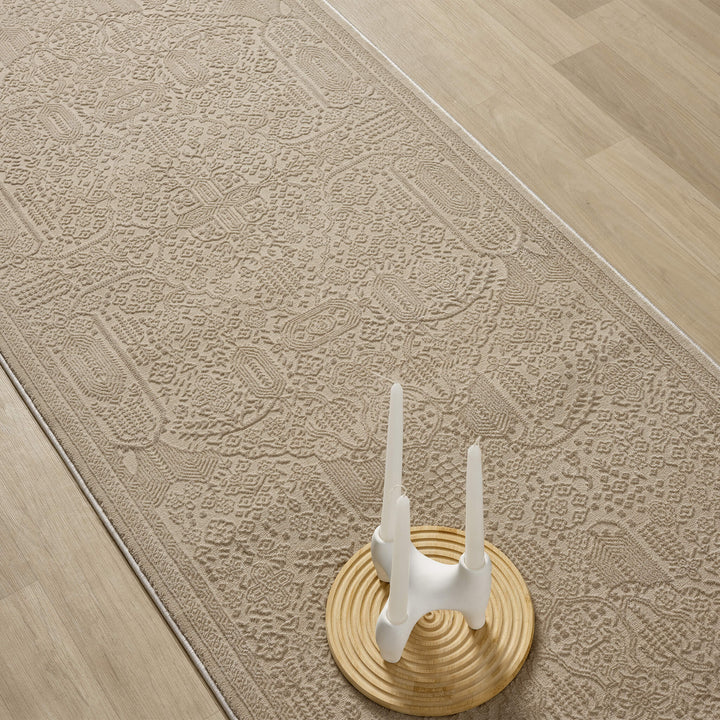 Meraki Geometric Natural Runner Rug
