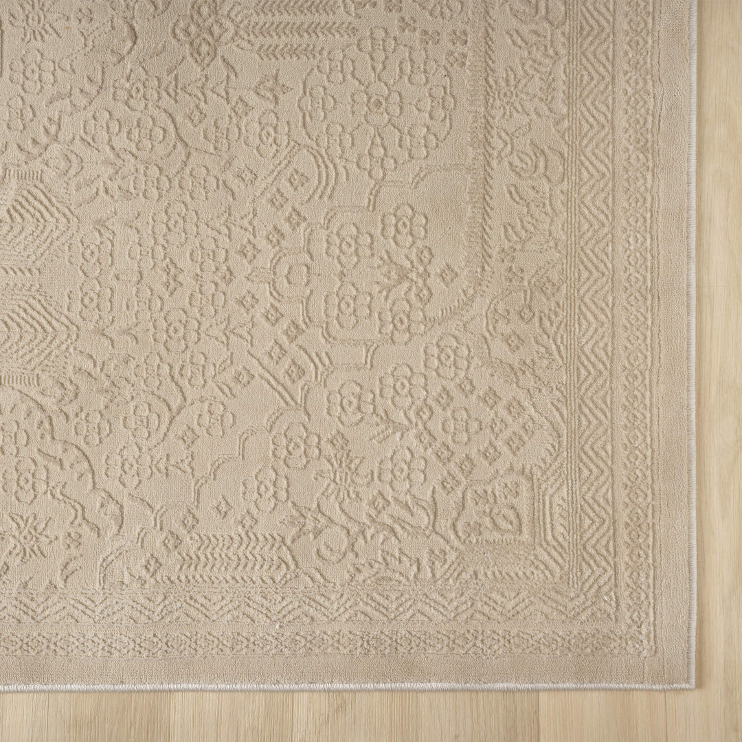 Meraki Geometric Natural Runner Rug