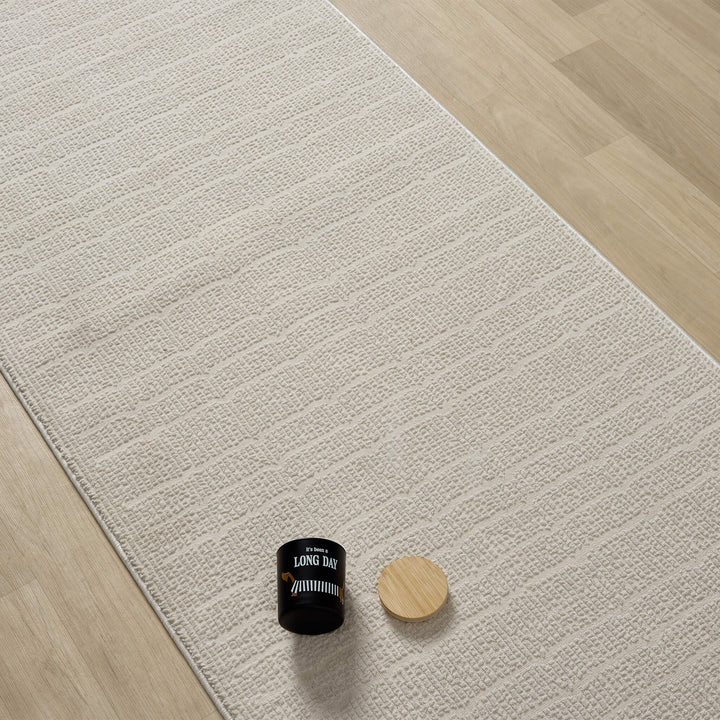 Meraki Refined Texture Pearl Runner Rug