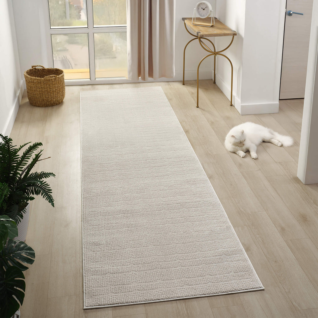 Meraki Refined Texture Pearl Runner Rug
