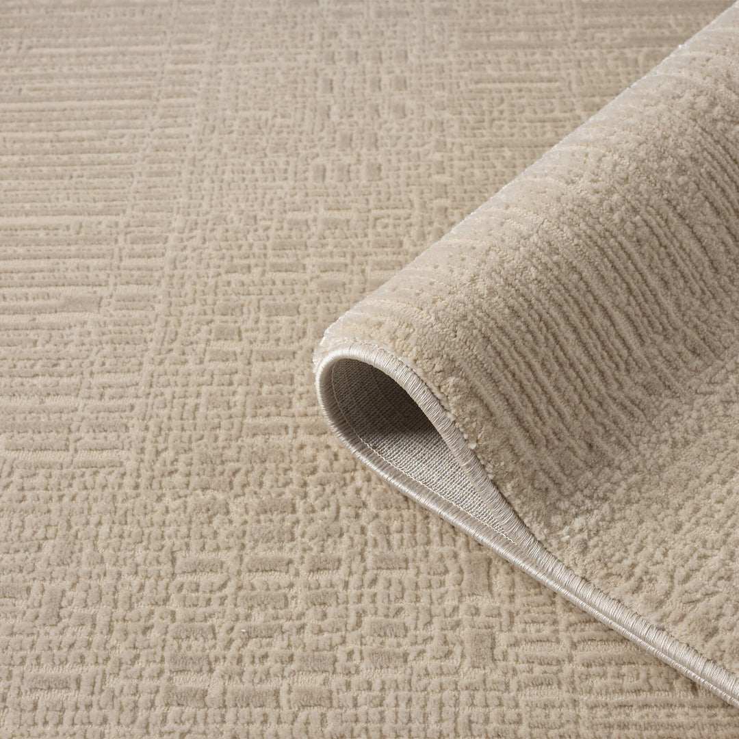 Meraki Linear Texture Fawn Runner Rug