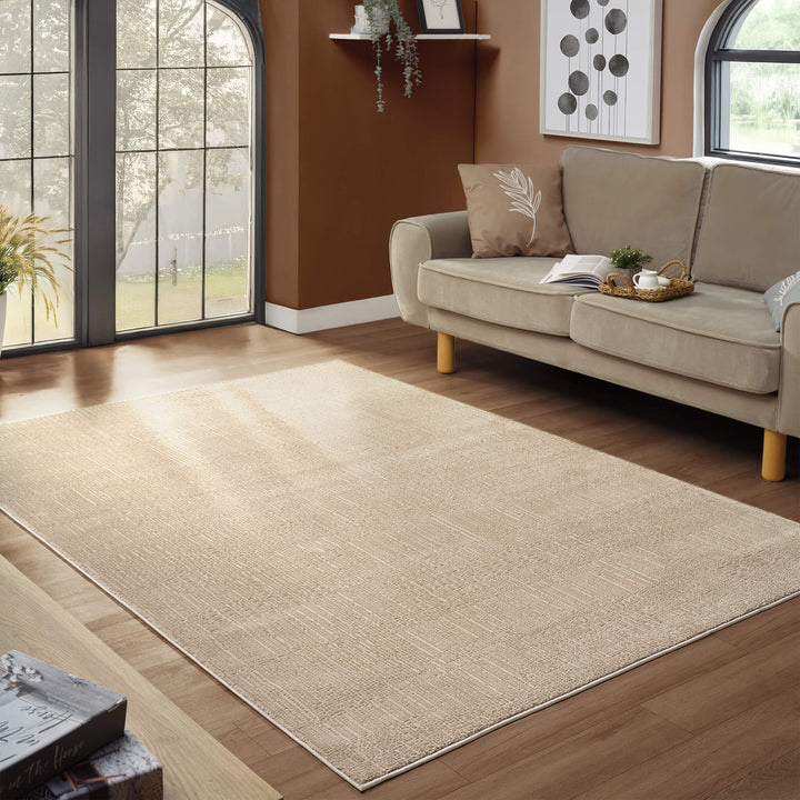 Meraki Linear Texture Fawn Rug