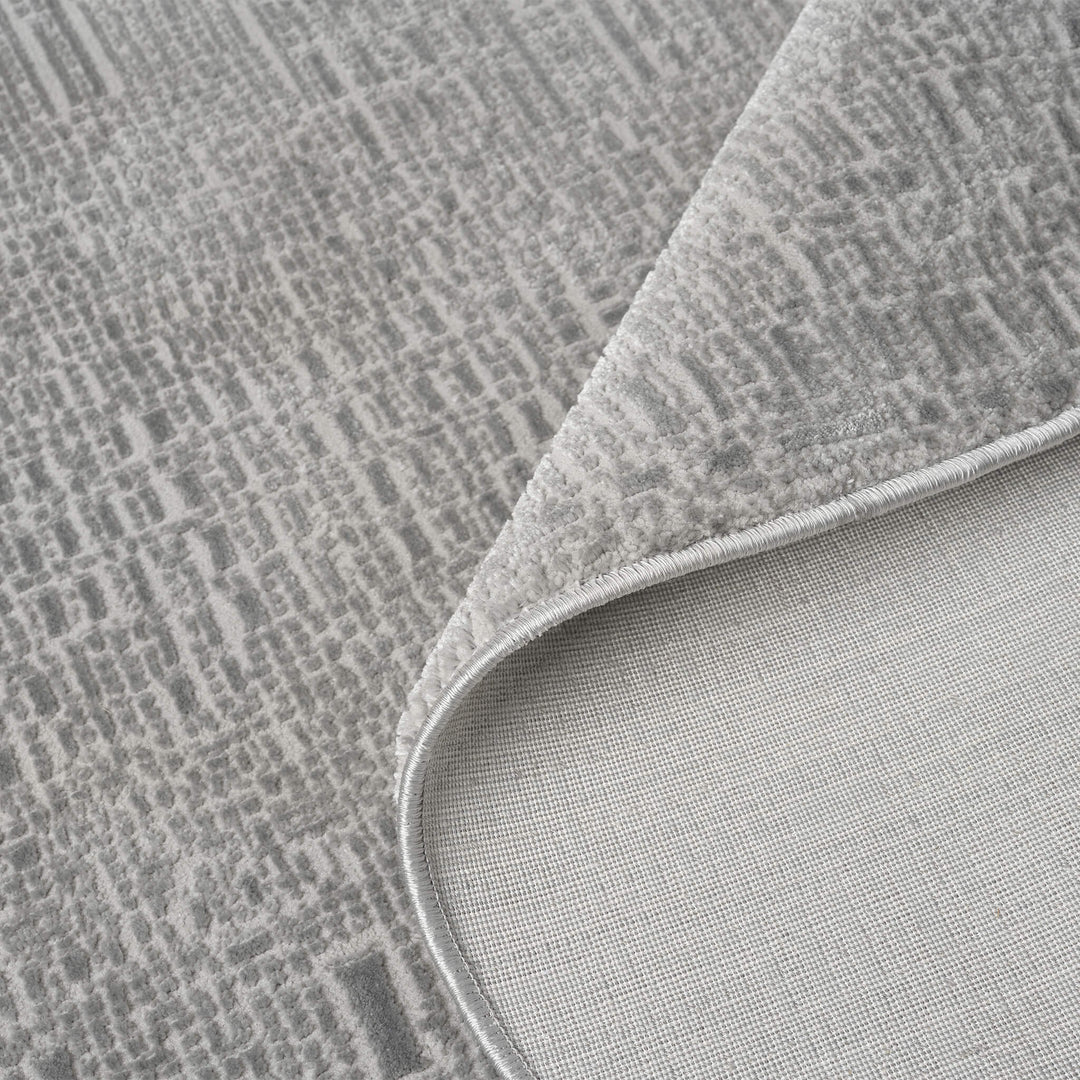 Meraki Linear Texture Slate Round Rug