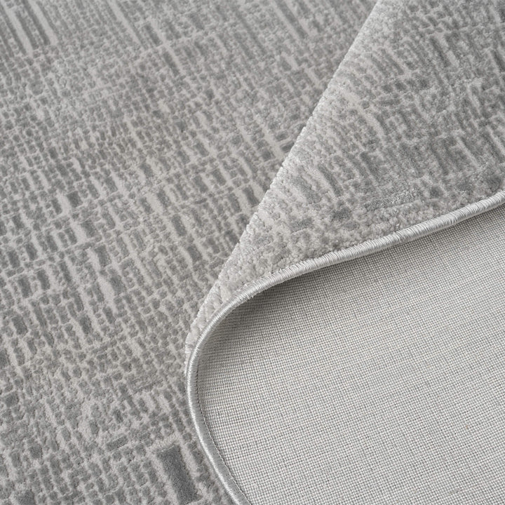 Meraki Linear Texture Slate Round Rug