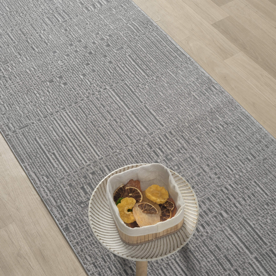 Meraki Linear Texture Slate Runner Rug