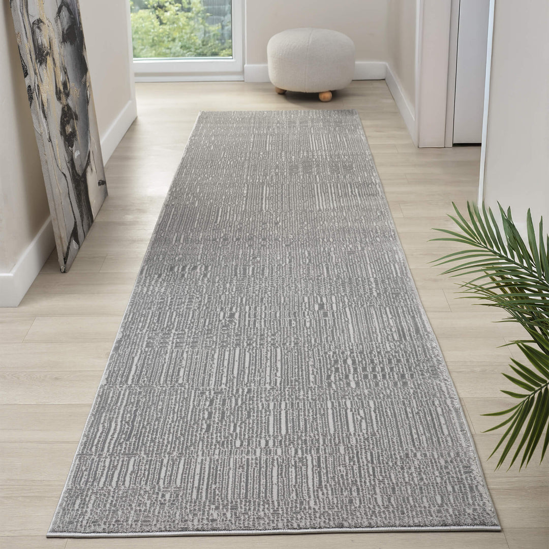 Meraki Linear Texture Slate Runner Rug