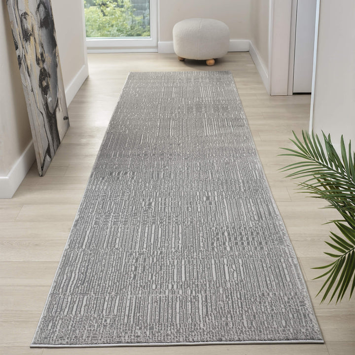 Meraki Linear Texture Slate Runner Rug