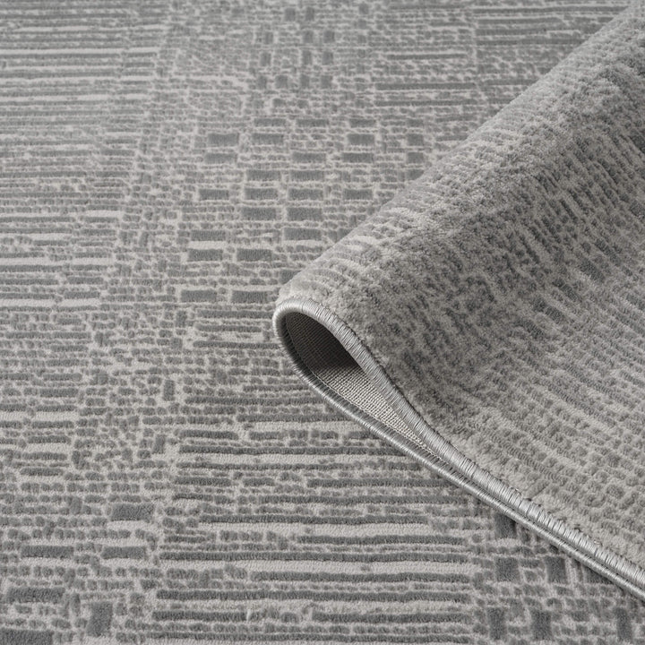 Meraki Linear Texture Slate Runner Rug