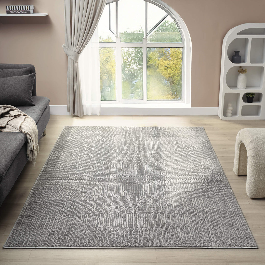 Meraki Linear Texture Slate Rug