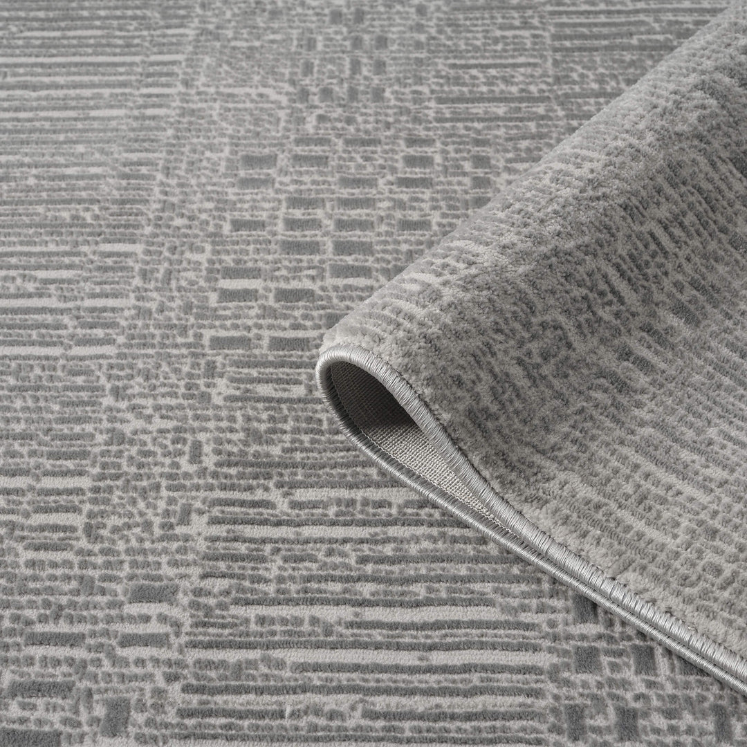 Meraki Linear Texture Slate Rug