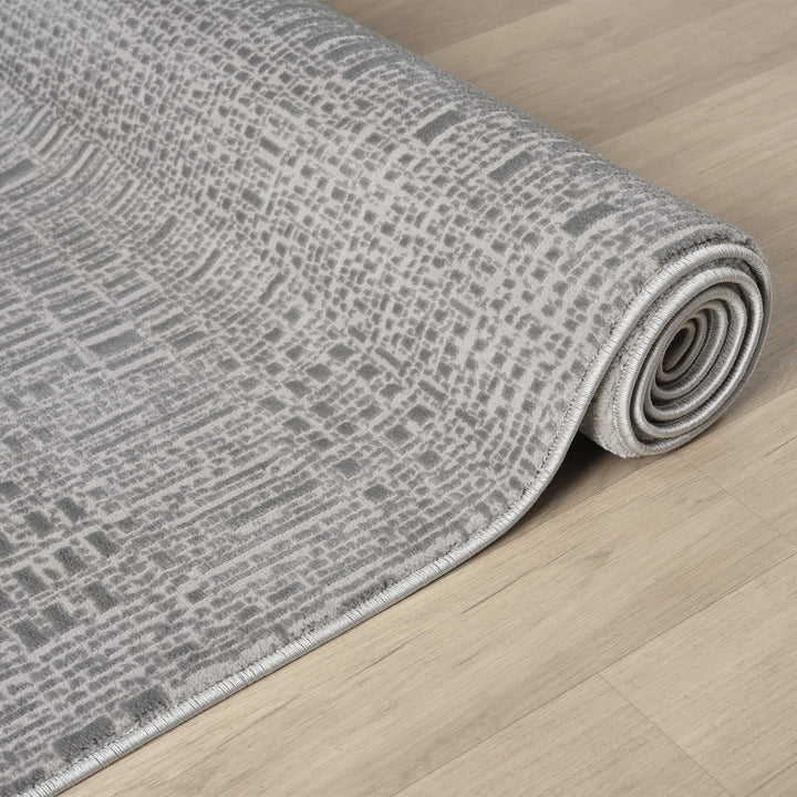 Meraki Linear Texture Slate Rug