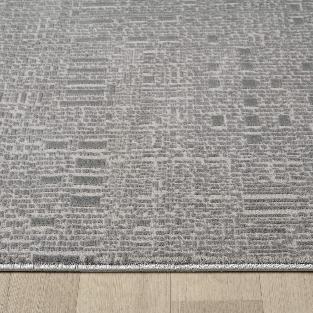 Meraki Linear Texture Slate Rug
